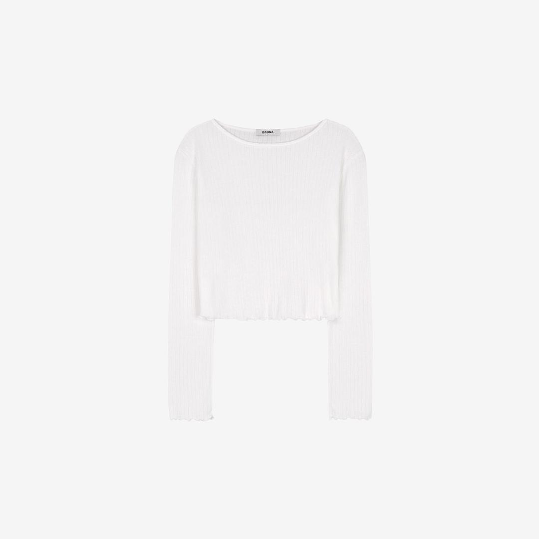 웨이브 베이직 레이어드 티셔츠 (화이트)