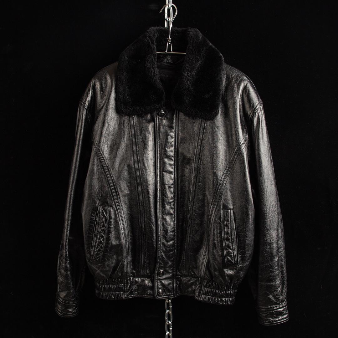 Quilted Leather Bomber Jacket 12710