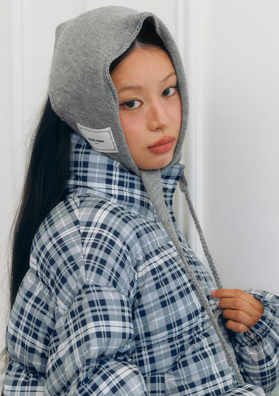 펀칭 라인 니트 스카프(MAFCAC13MGY)