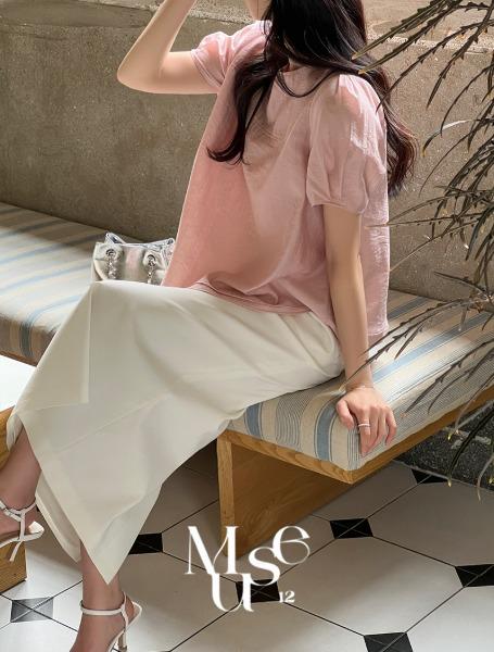 [Muse12]글로시 레이어드 블라우스