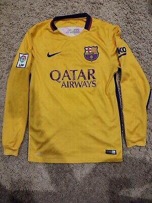 바르셀로나 2015 2016 나이키 어웨이 롱슬리브 축구 셔츠 저지 658777 740 S