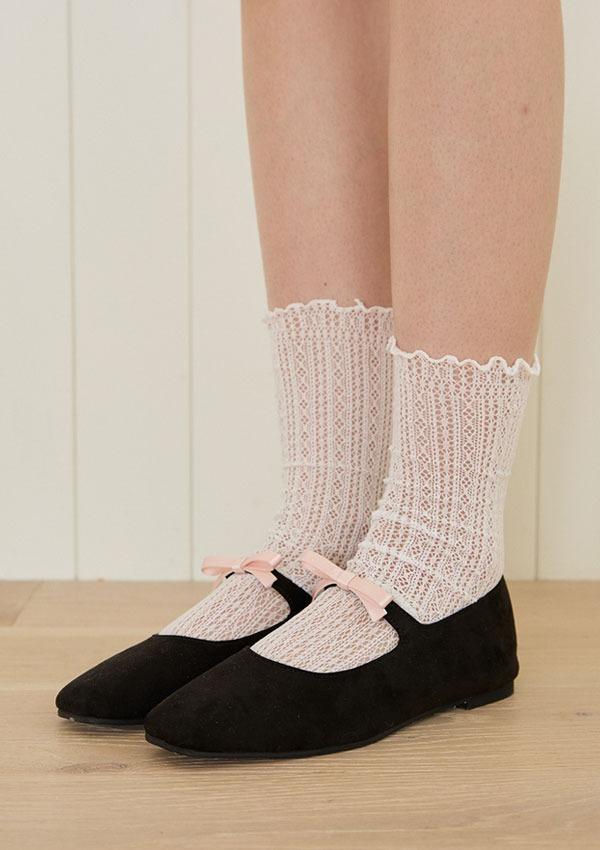 ANNE'S RIBBON FLAT SHOES_BLACK