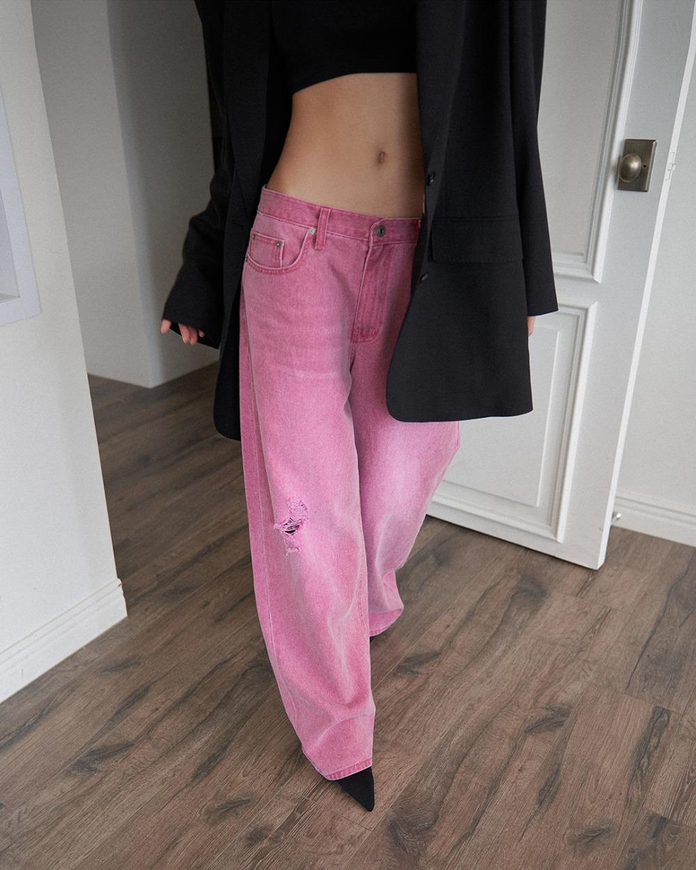 25SS cotton candy straight denim jeans
