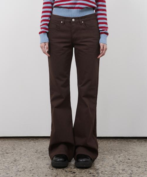 BOOTS CUT COTTON PANTS, BROWN