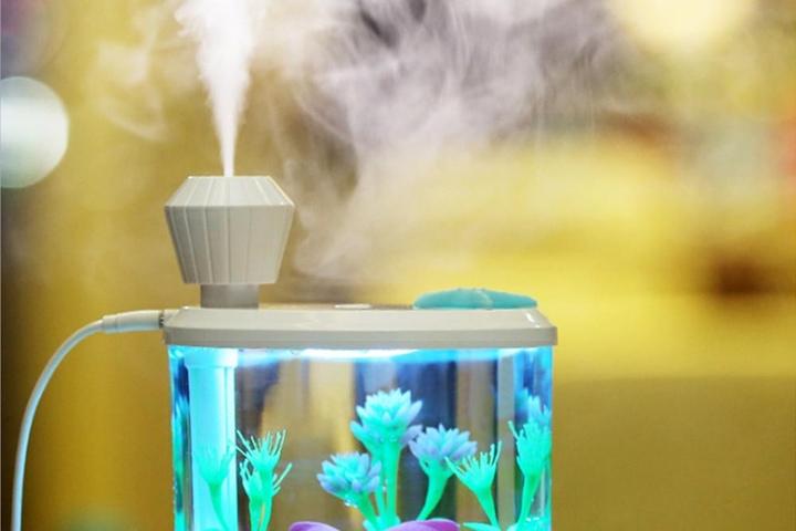 [해외] 물멍 감성 어항 usb 미니 무드등 가습기 4color