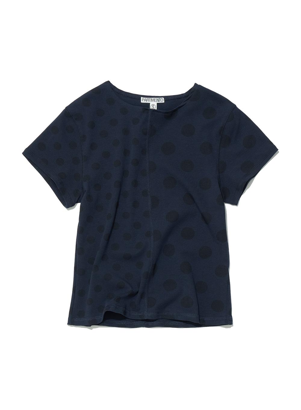 [WOMEN] MIX DOT ALL-OVER PRINTED SHORT SLEEVE TEE_NAVY