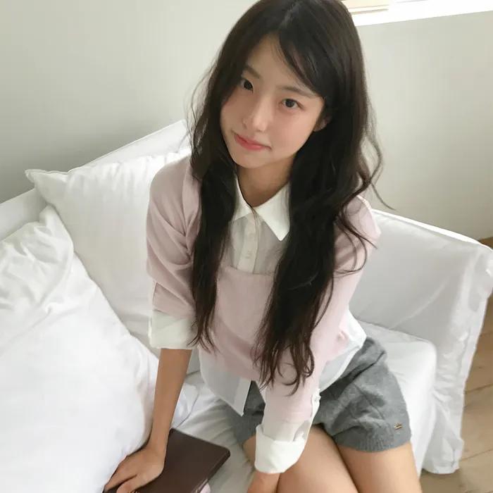 체이스 레이어드 카라 탑 ( 핑크 )