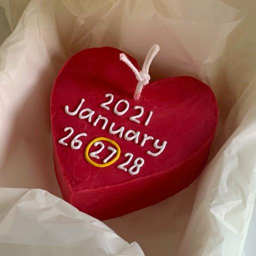 [PLAY] 하트 레터링 케이크 캔들 (RED)