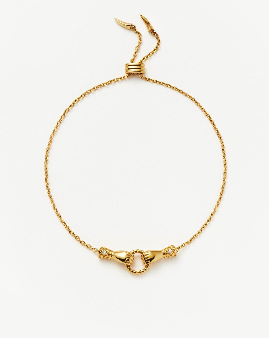 Harris Reed In Good Hands Slider Bracelet | 18ct Gold Plated/Cubic Zirconia