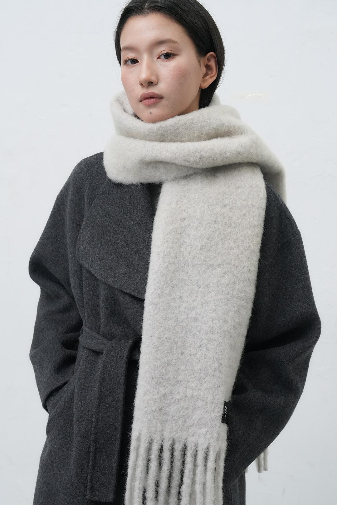 제너럴아이디어 UNISEX 빅 울 블랜드 머플러 [LIGHT GREY]