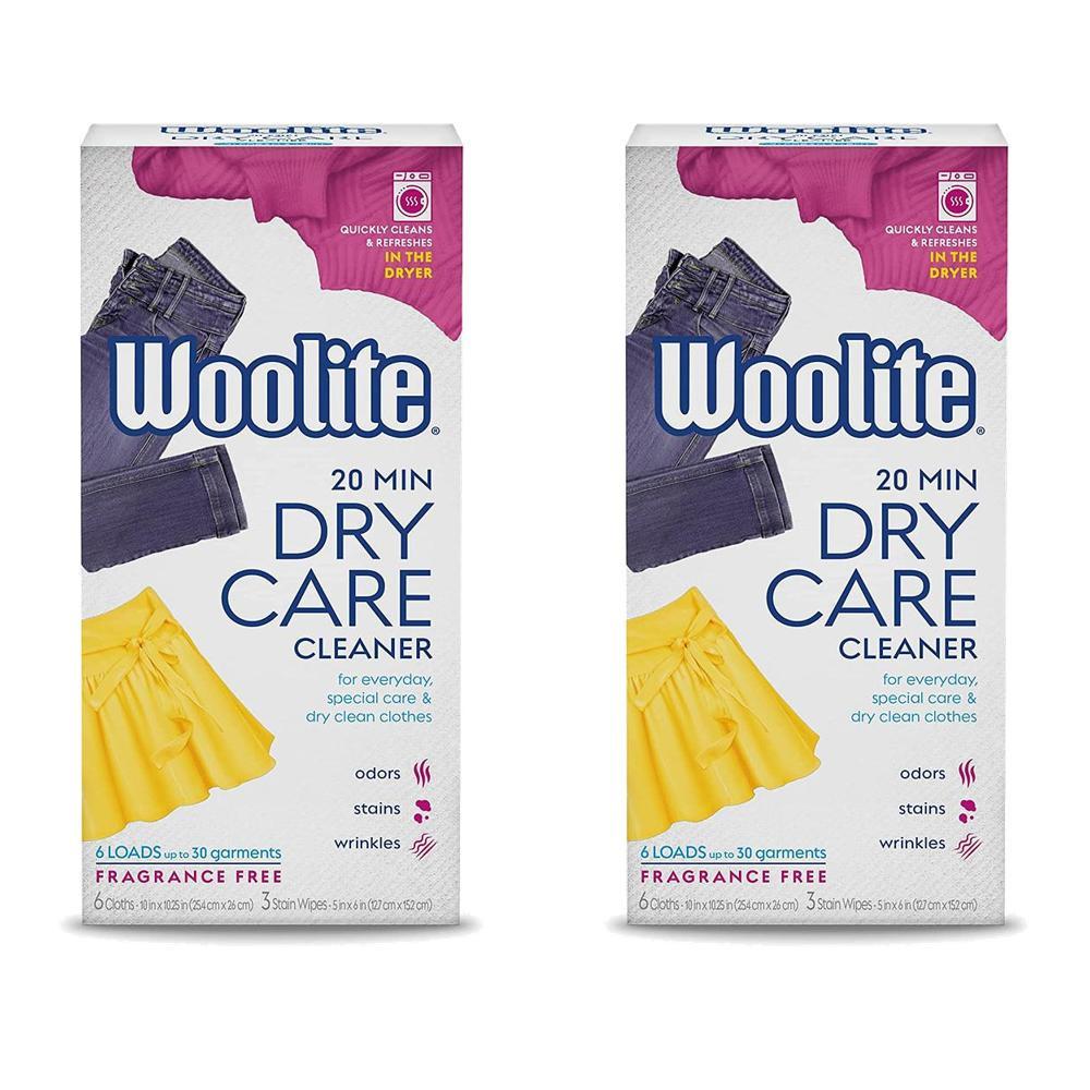 Woolite 울라이트 앳 홈 드라이 케어 클리너 무향 6개입 2팩