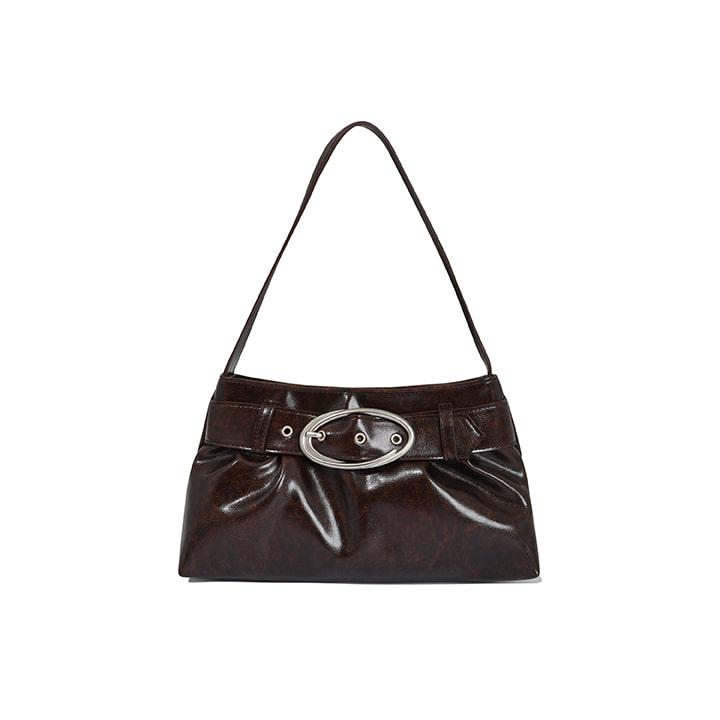 C BELTED HOBO BAG_BROWN