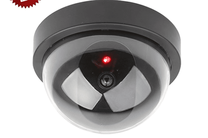 모형CCTV 모션인식 돔카메라(건전지+보안스티커)