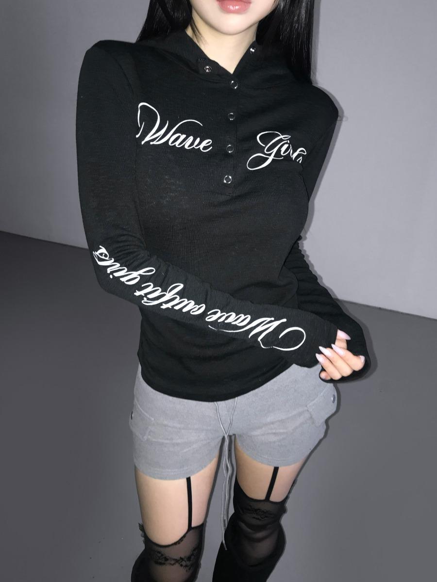 snap lettering hoodie (3 color)