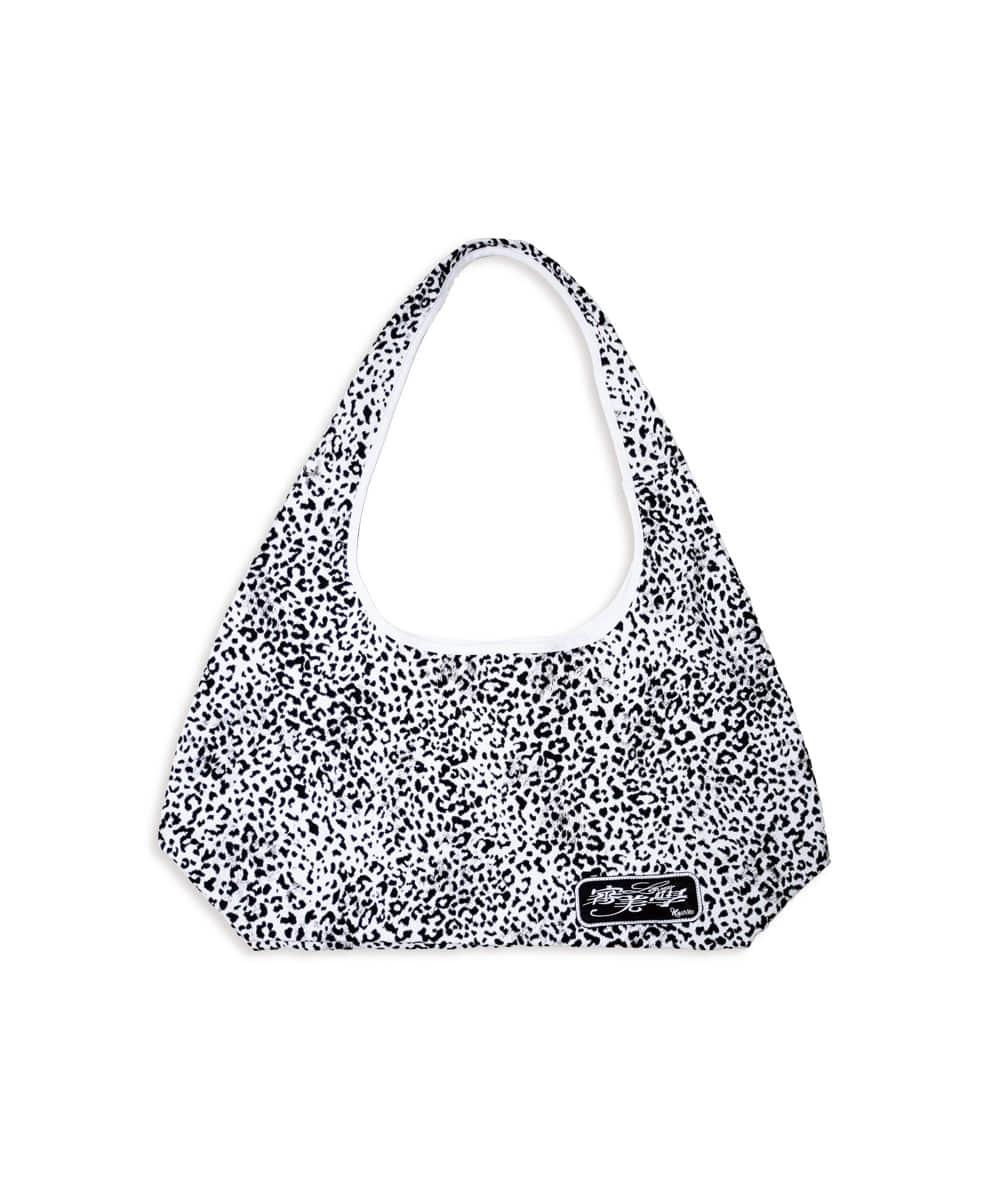 llud Exclusive Leopard Print Shoulder Bag White