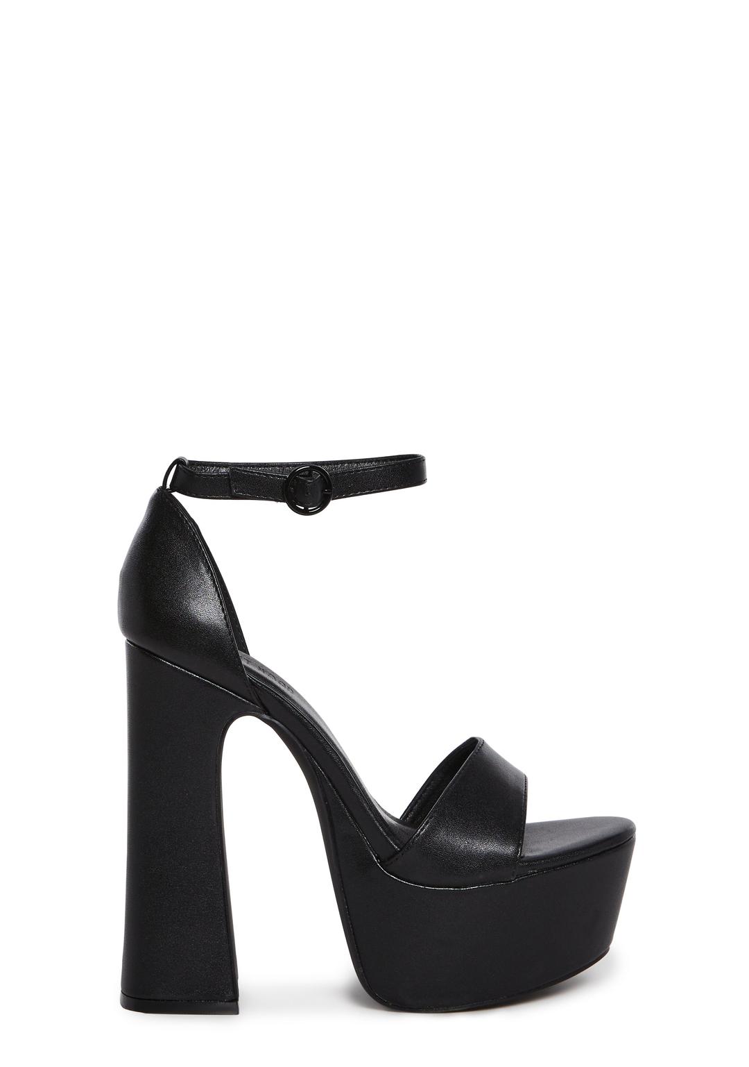 Holy Revelation Pure Platform Heels - Black - BLACK / US 7