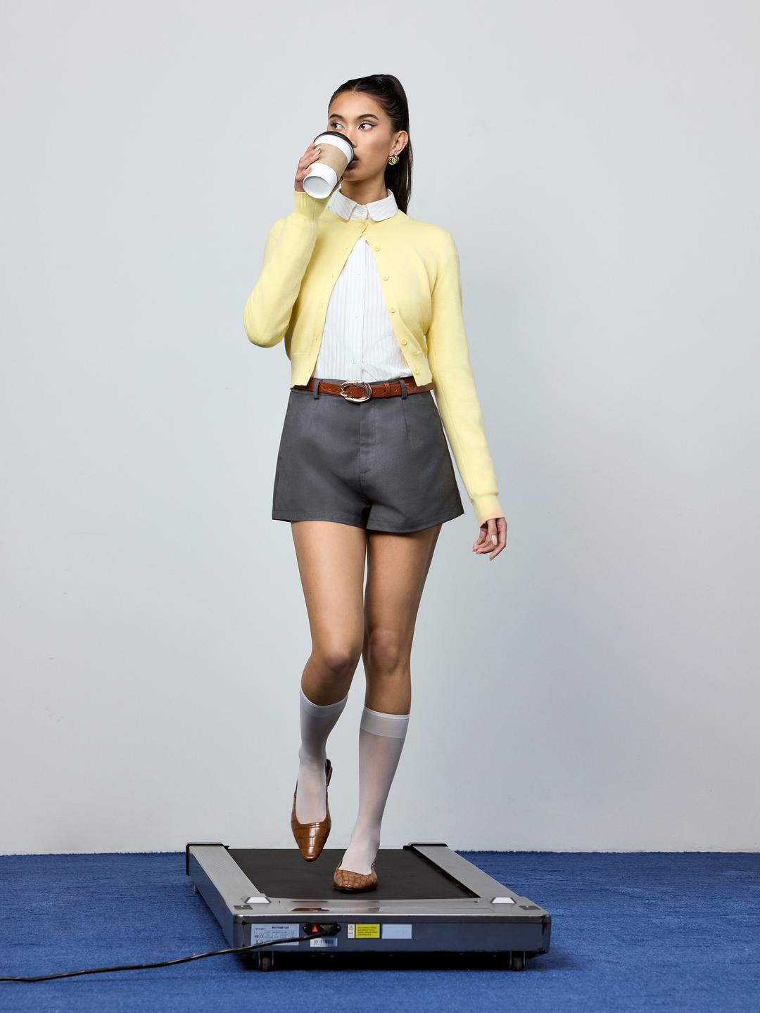 Knit Round Neckline Button Cardigan