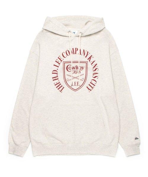 카우보이 클럽 엠블럼 루즈핏 후드 오트밀