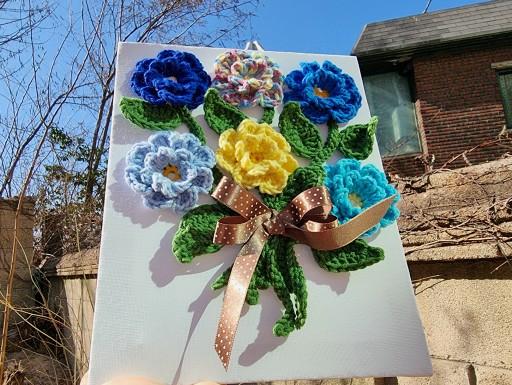 Mes Fleurs Bleues 💙뜨개 월아트/월데코