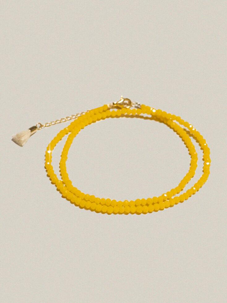 Tassel Beads Necklace Yellow