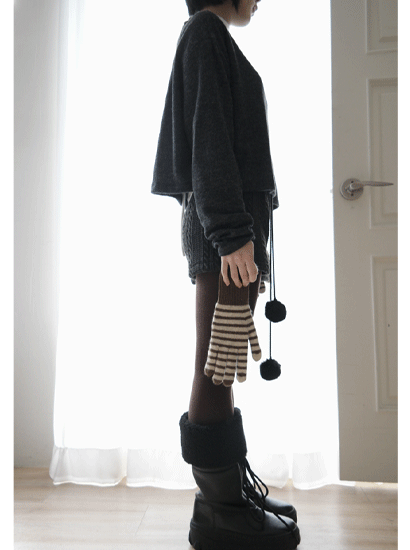 스트라이프 핑거 홀 글러브 (3c)