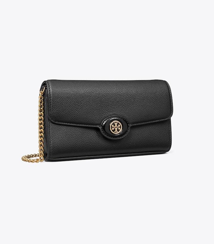 Robinson Pebbled Chain Wallet - Black
