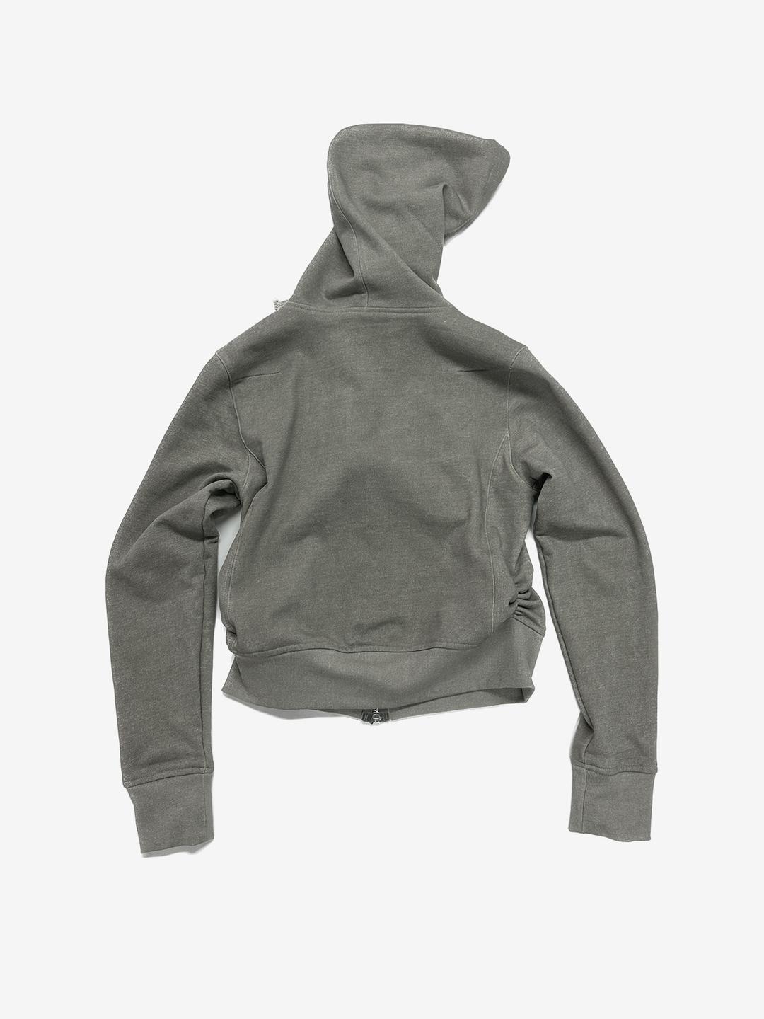 RIGHE UNBALANCE HOODED ZIP-UP GREY