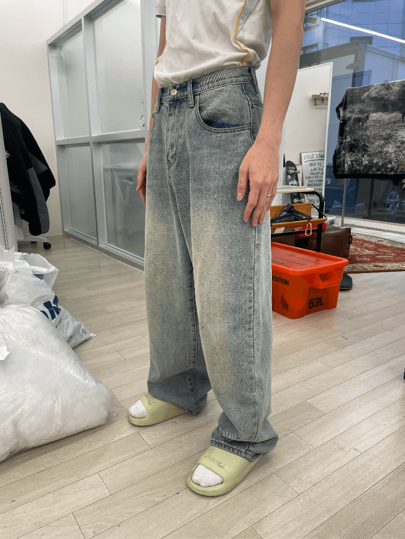 Stun denim wide pants (1 color)