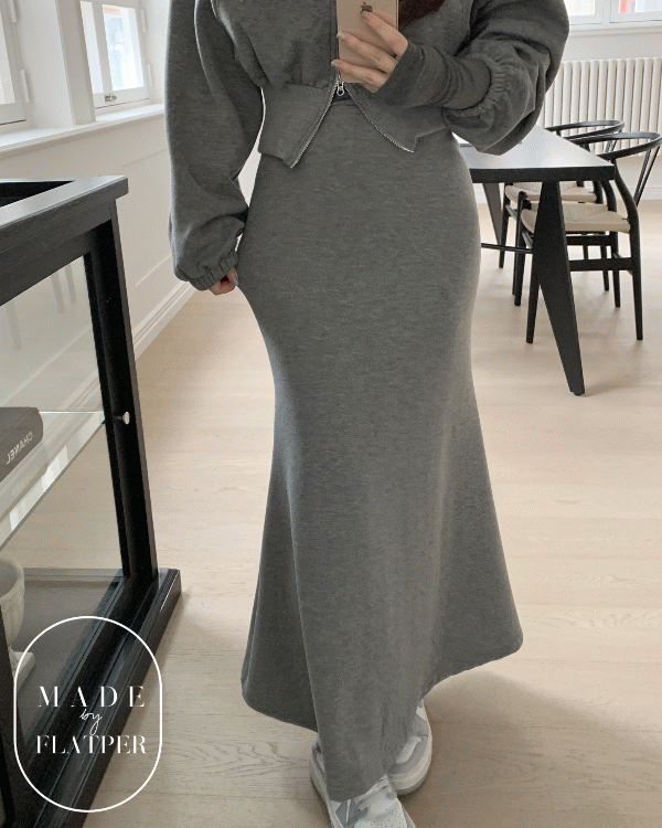 [MADE][SET가능]밍크완성 스판 머메이드 롱스커트4color