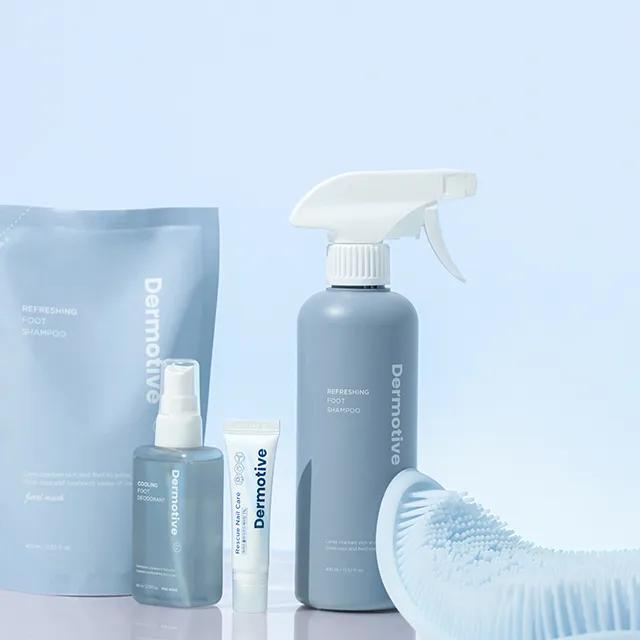 더모티브 풋케어 모음 / 풋데오드란트, 풋샴푸, 풋브러쉬, 레스큐네일케어 (손발톱 영양제)