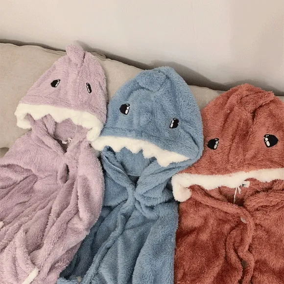 💙[잠옷set]💙 상어 겨울 수면잠옷 털 파자마 잠옷 고래 트윈 파자마파티