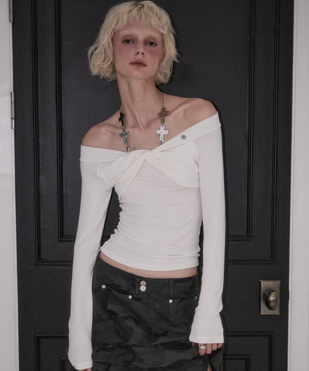 로제프란츠 리본 트위스트 롱 슬리브 [아이보리]