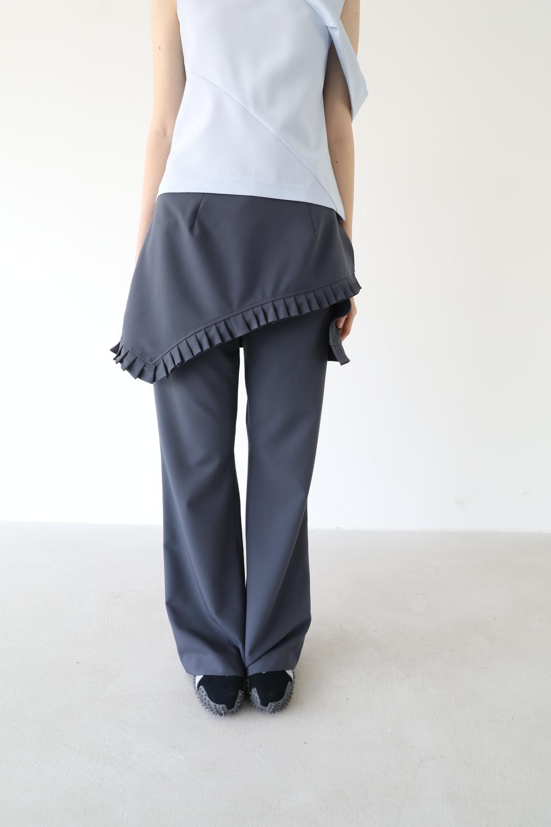 RUFFLE LAYERED PANTS (CHARCOAL)