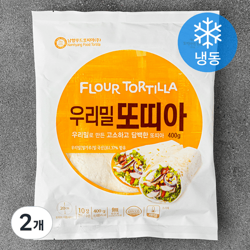 남향푸드또띠아 우리밀 또띠아 10장 (냉동), 400g, 2개 - 기타 베이커리 | 쿠팡