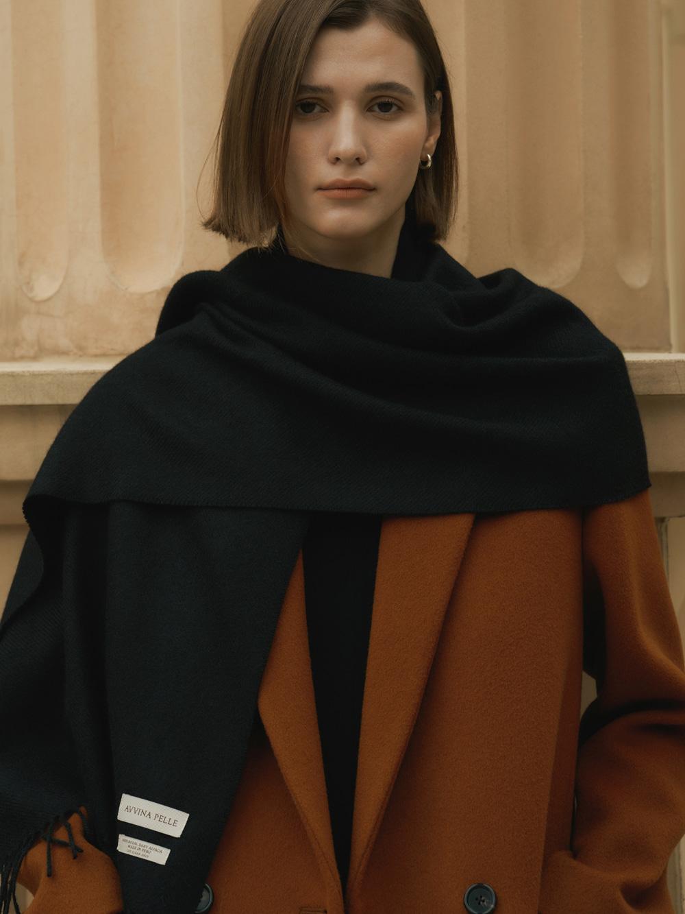 Royal Baby Alpaca Muffler - Black