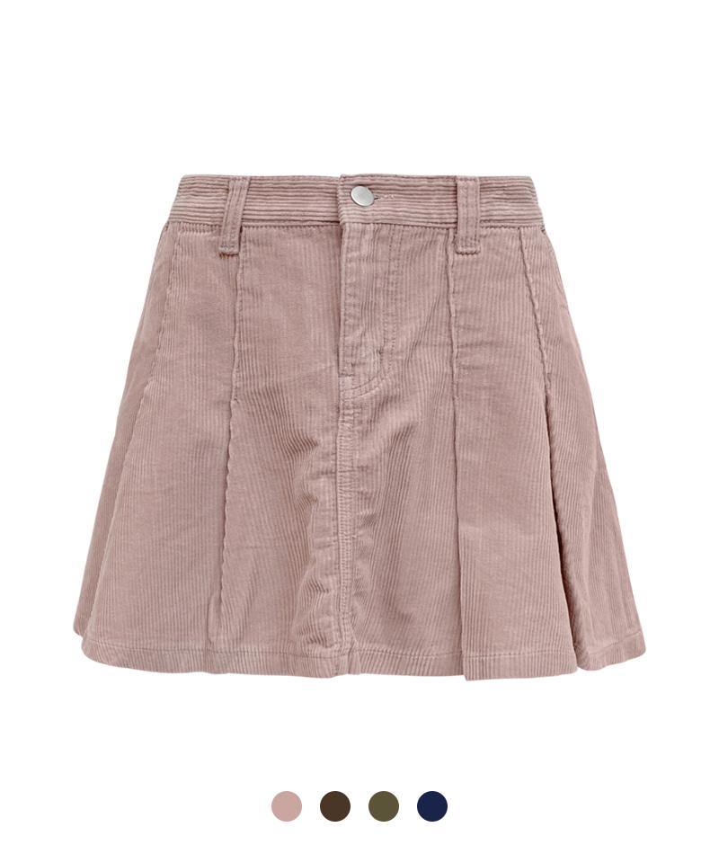 오드 플리츠 코듀로이 스커트