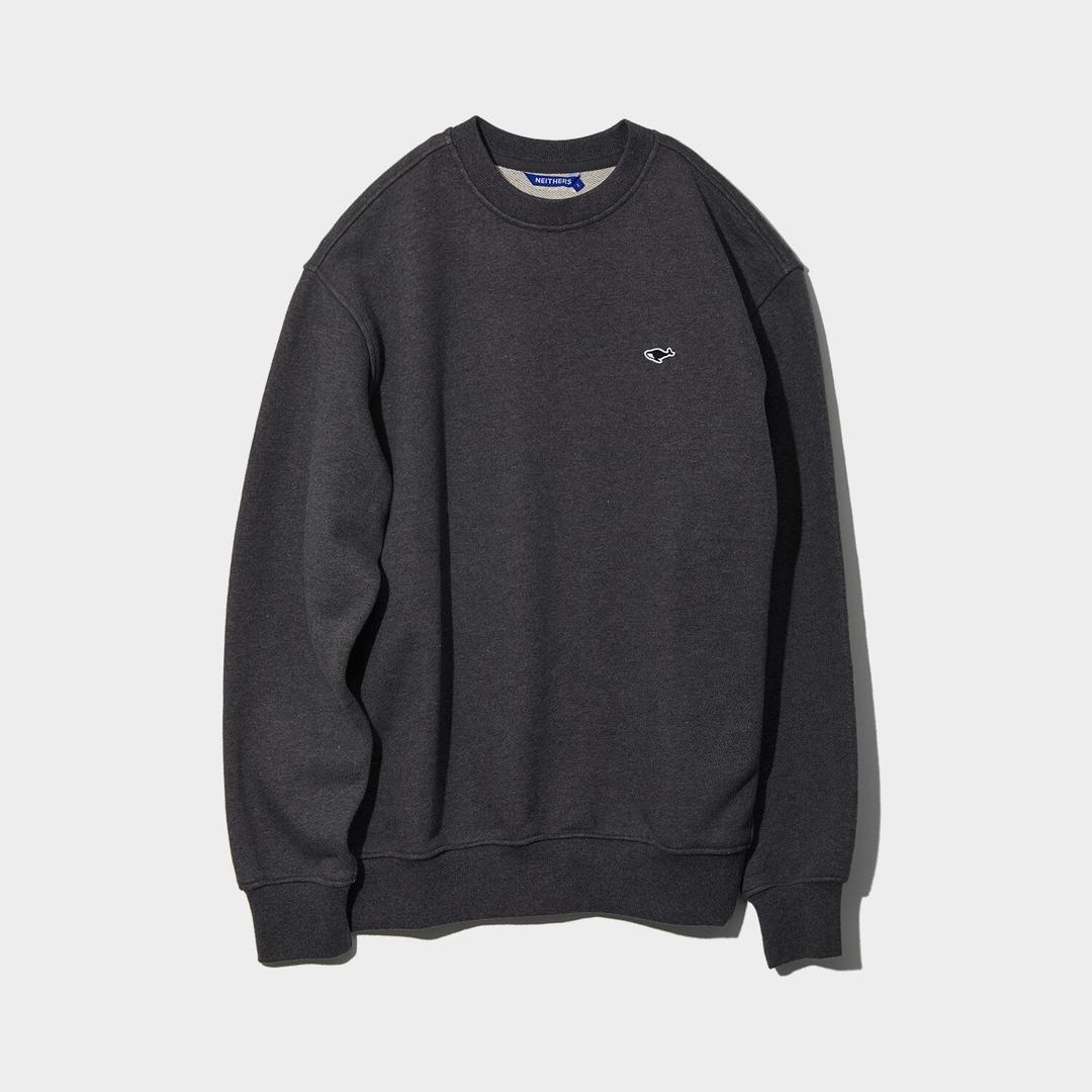 USA COTTON SWEATSHIRT (MELANGE DARK GREY)