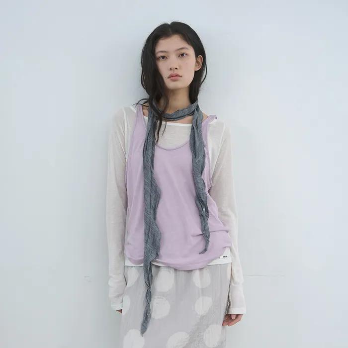 RAW EDGE SLIM SOFT SCARF (5COLOR)