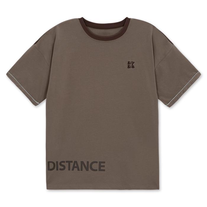 헴라인 로고 하프 슬리브 브라운