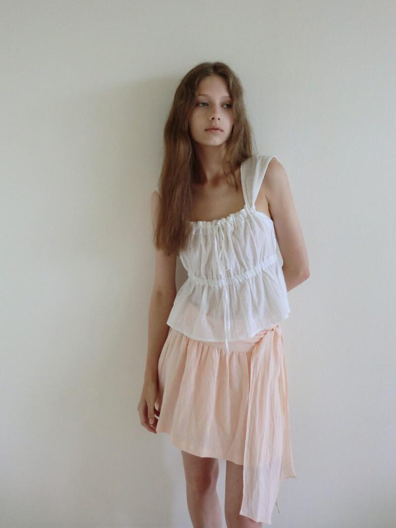Lesha Shirring Top Ivory (3rd)