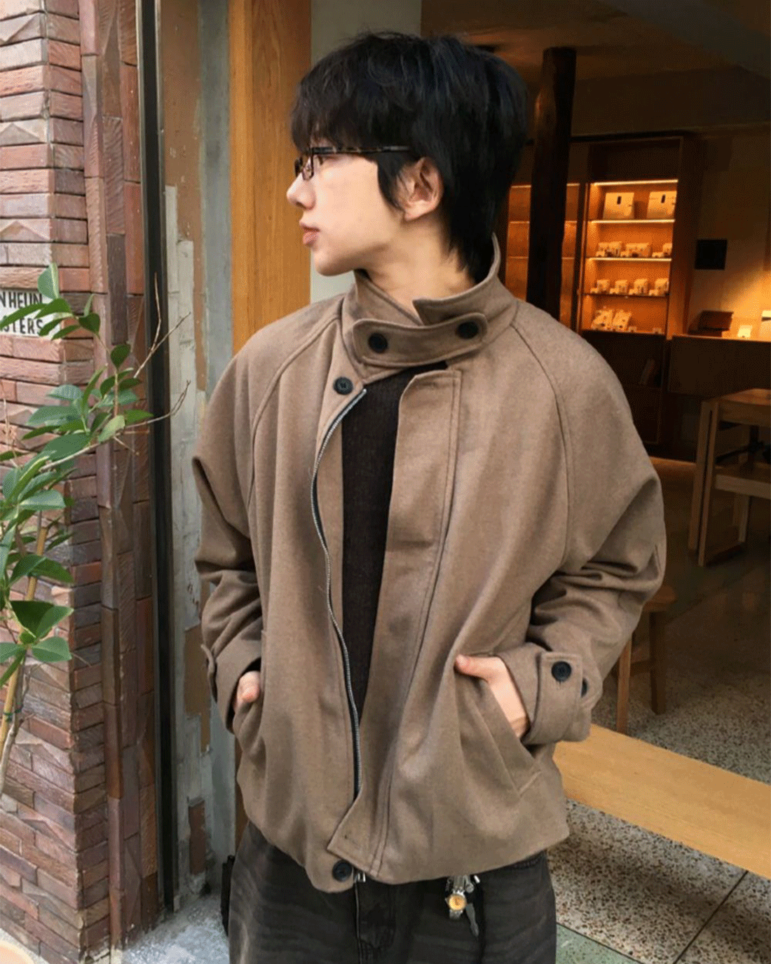 테일러 버튼넥 울 코트 3C