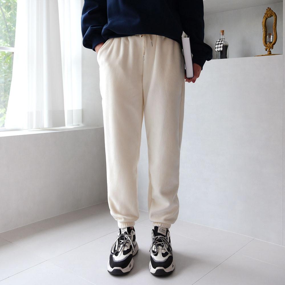 파머 여성 밴딩 벨로아 코듀로이 기모 조거 팬츠