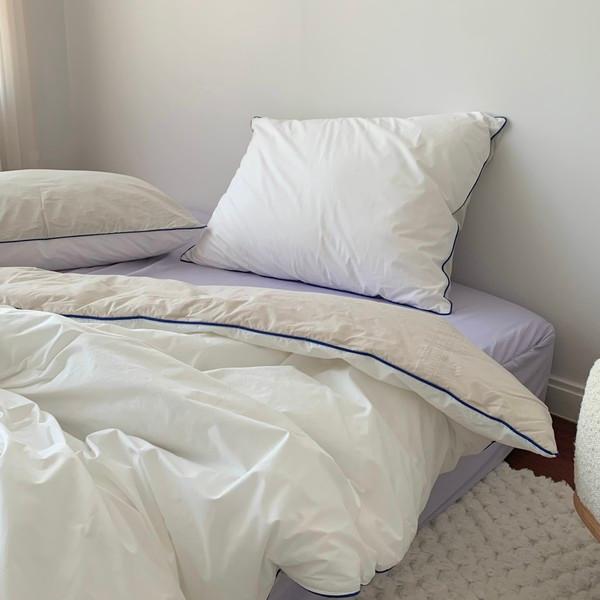 플라뉴 60수 포인트컬러 파이핑 간절기 차렵이불_6colors