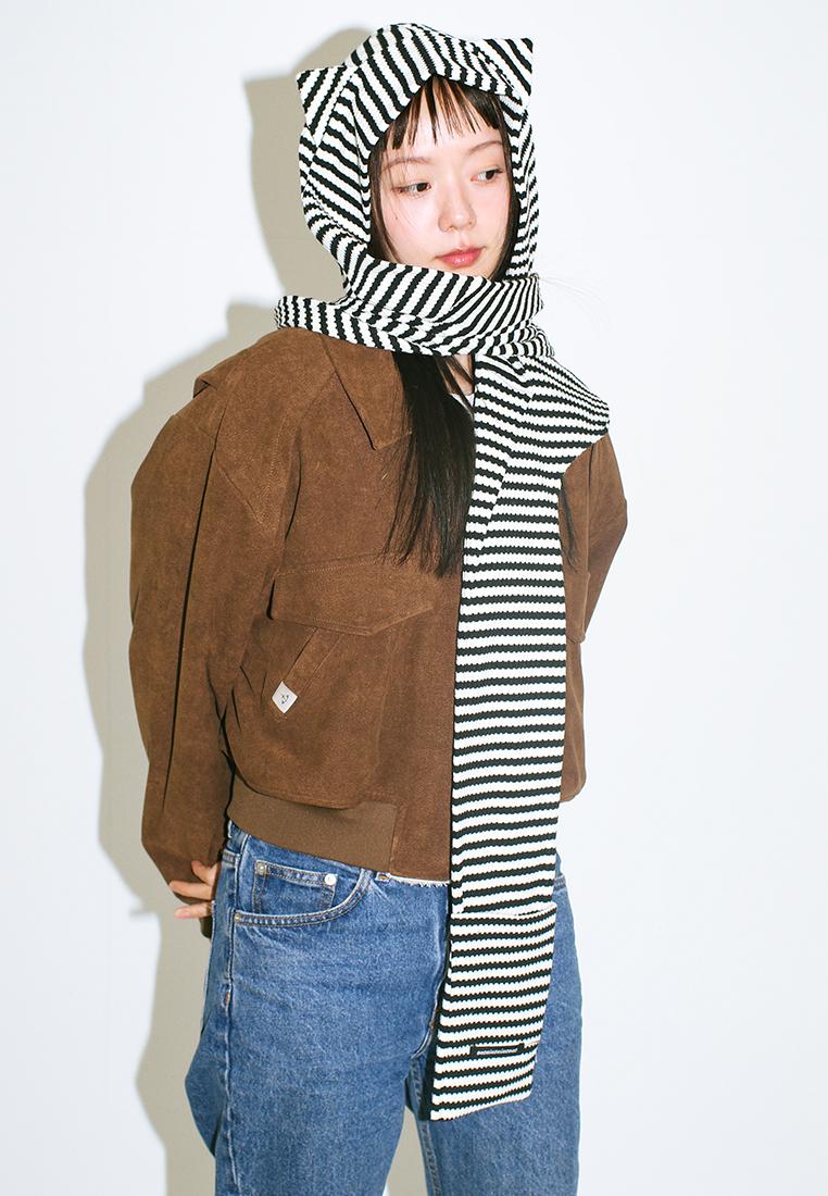 CAT EAR HOODIE MUFFLER_STRIPE