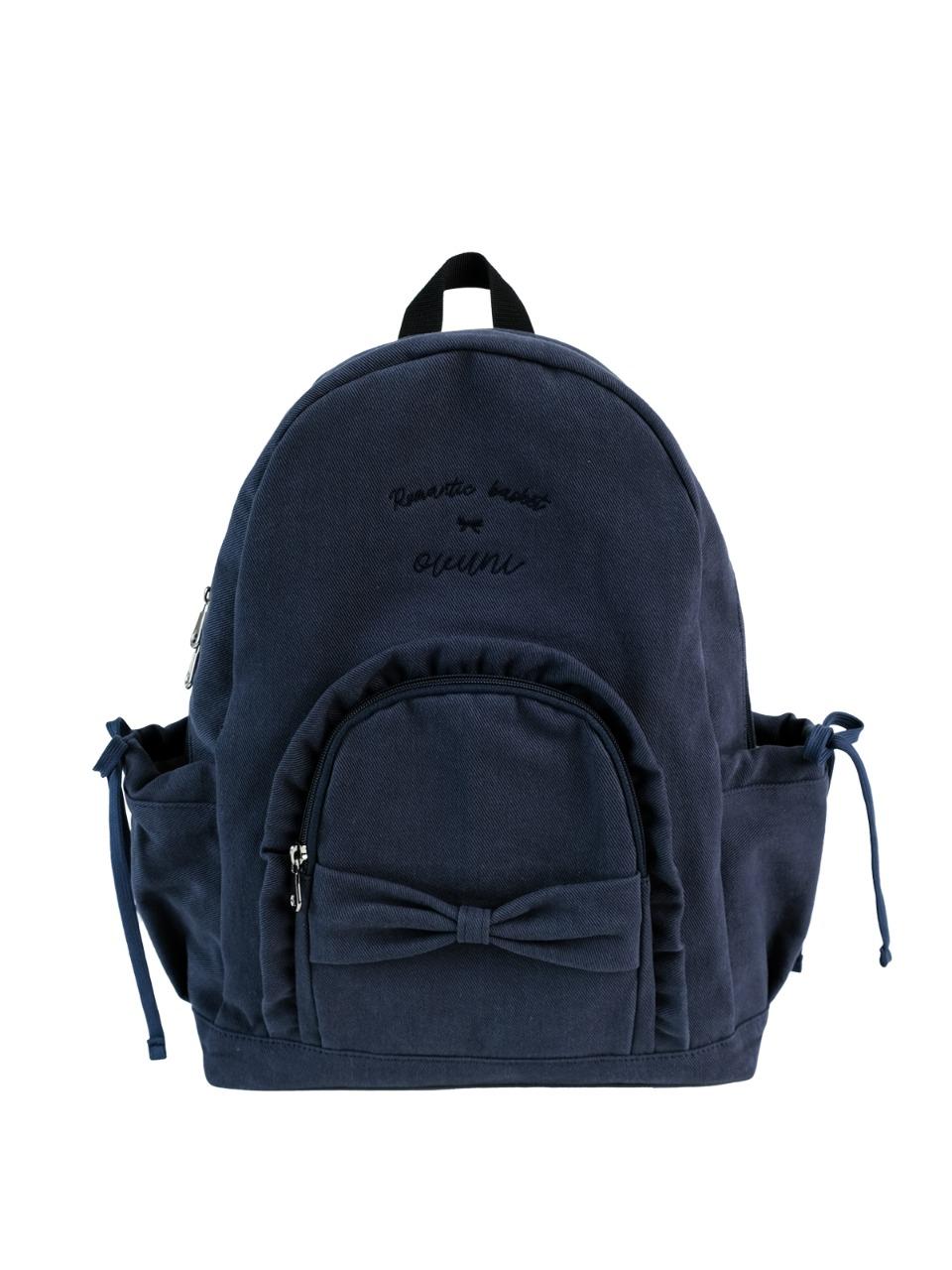 Ruffle ribbon backpack_vintage navy