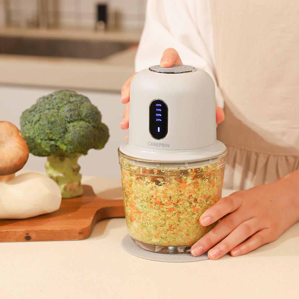 케어프린 자동 무선 멀티 야채 이유식 고기 마늘 다지기 쵸퍼 푸드프로세서