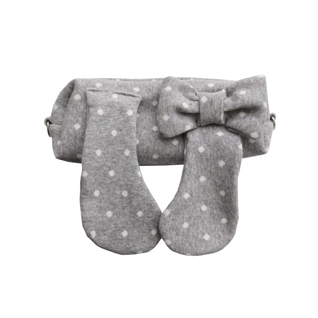 Bunny Pencil Case _ Light Grey Dot