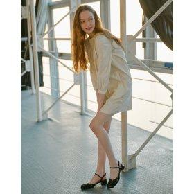 [질 바이 질스튜어트 슈즈]  FPSO2E155BK 데비 블랙 슬링백 굽높이  45 cm볼넓이