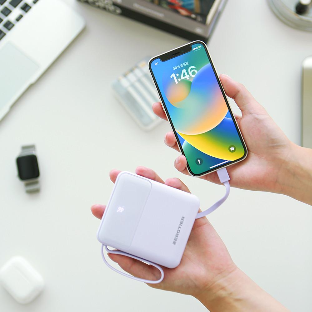 제로티어 보조배터리 10000 가벼운 아이폰 휴대용 충전기