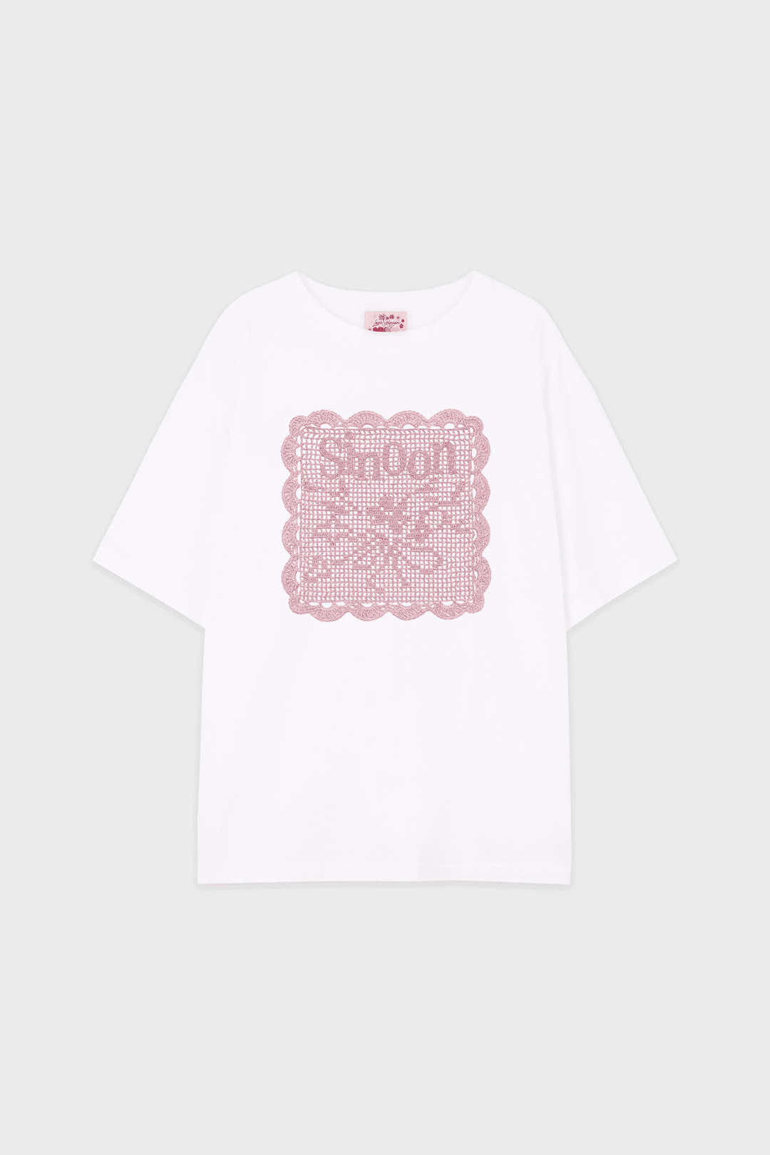 Pink X Sinoon Crochet T-Shirt (White)